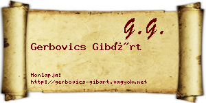 Gerbovics Gibárt névjegykártya